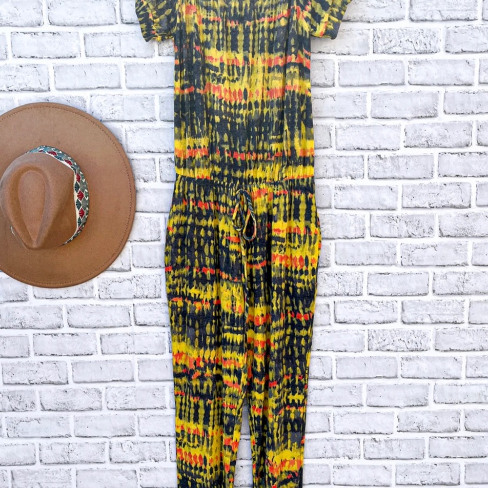 Mustard tie dye jumpsuit